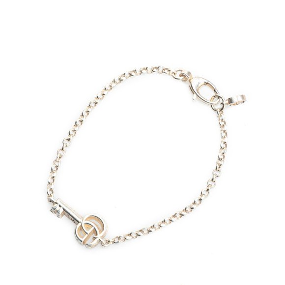 Gucci Double G Key Charm Bracelet #17 SV925 Silver Women's GUCCI - Picture 1 of 6